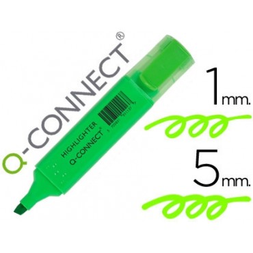 Marcador Fluorescente Q-connect de ponta biselada verde
