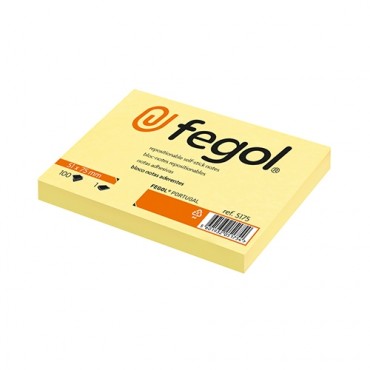 Bloco notas aderentes Fegol notes 51x75mm Amarelo 100 folhas