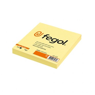 Bloco notas aderentes Fegol notes Zig Zag 75x75mm Amarelo 100 folhas