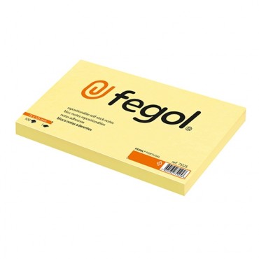 Bloco notas aderentes Fegol notes 75x125mm Amarelo 100 folhas