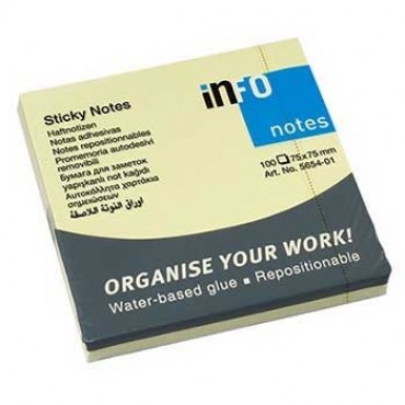Bloco notas aderentes Infonotes 75X75mm Amarelo 100 folhas