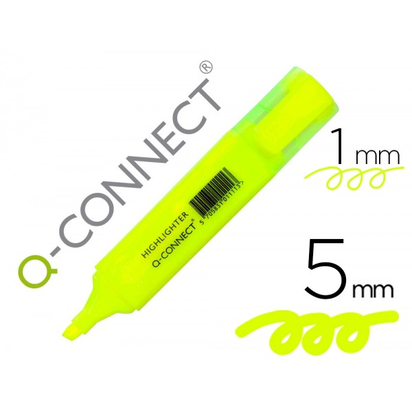 Marcador Fluorescente Q-connect de ponta biselada amarelo