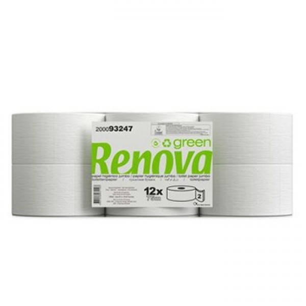 Papel Higiénico RENOVA Green (090mts) - 2Fls/12un