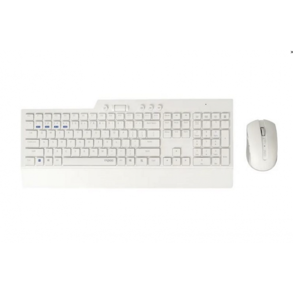 Teclado + Rato RAPOO 8200T Branco (Bluetooth - 1600 dpi - Ótico - Layout Português)