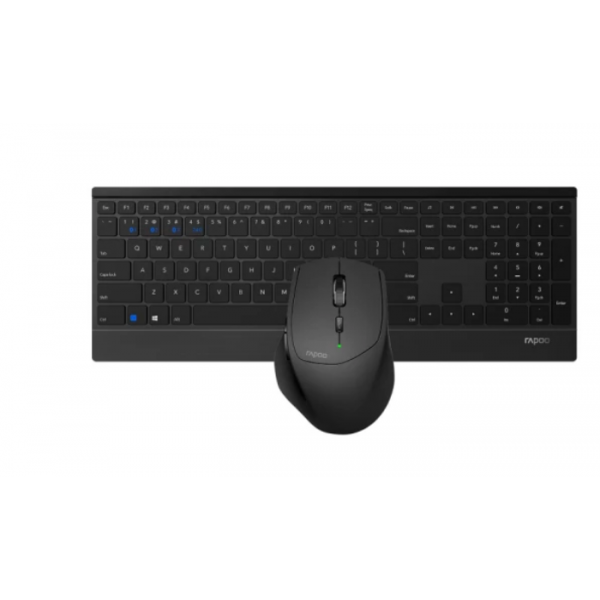 Kit Teclado + Rato RAPOO 9500M Multi-mode Wireless Ultra-slim Desktop Combo Set Black